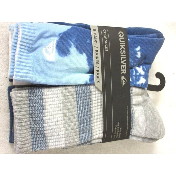 Men's Quiksilver Surf Crew Length socks lot of 5 pairs Size 6-12 NWT - Picture 7 of 9